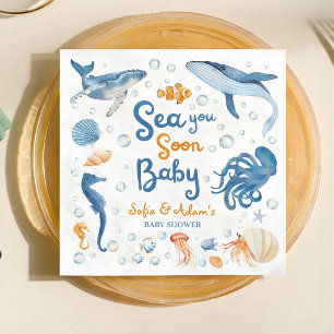 Guardanapo De Papel Vejo Você em Breve Chá de Bebê Costeiro