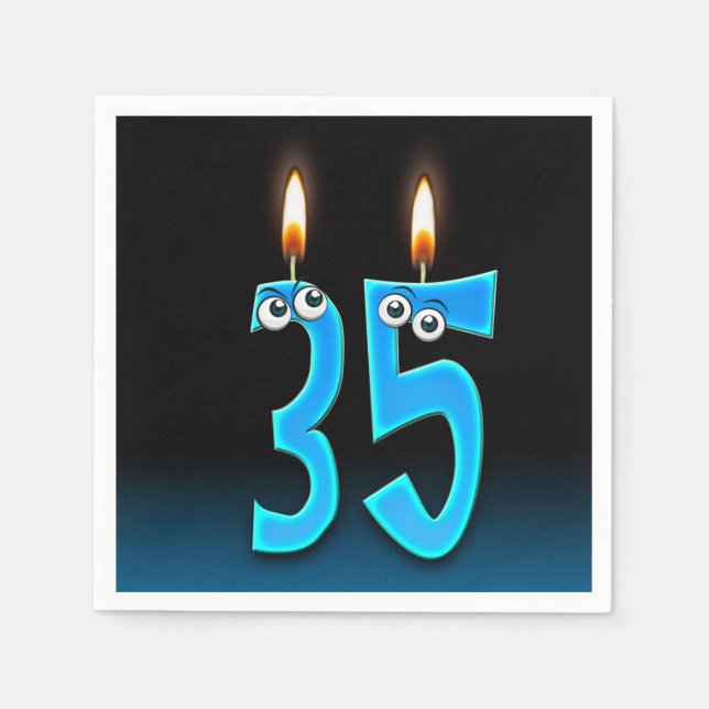 Guardanapo De Papel Vela de 35 anos com globo ocular (Frente)