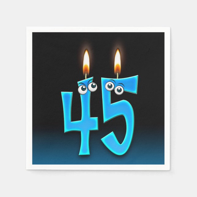 Guardanapo De Papel Vela de 45 anos com globo ocular (Frente)