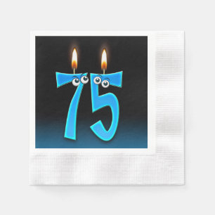 Guardanapo De Papel Vela de 75 anos com globo ocular