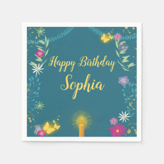 Guardanapo De Papel Vela de Mágica Floral Napkin