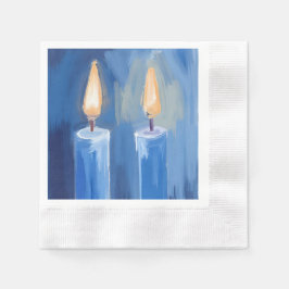 Guardanapo De Papel Velas Azuis de Hanukkah Aquarela Feriado