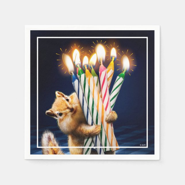 Guardanapo De Papel Velas de Aniversário de Esquilo (Frente)