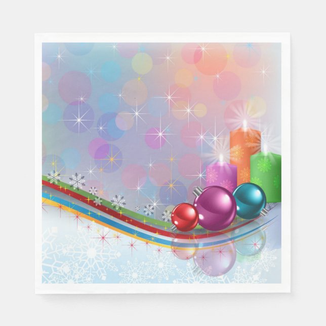 Guardanapo De Papel Velas e ornamentos (Frente)