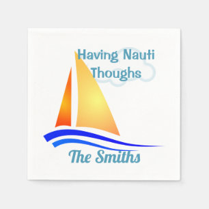 Guardanapo De Papel Veleiro náutico dos pensamentos de Nauti