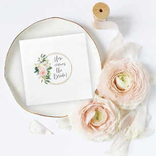 Guardanapo De Papel Vem aqui o chá de panela floral da noiva