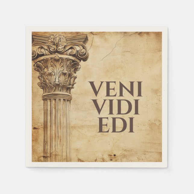 Guardanapo De Papel Veni Vidi Bibi Funny Ancient Rome Latin Saying (Frente)