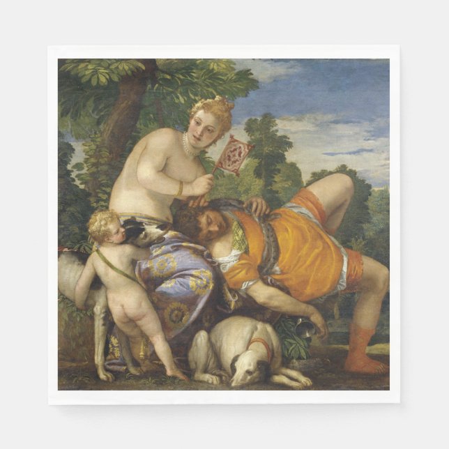 Guardanapo De Papel Vênus e Adonis (por Paolo Veronese) (Frente)