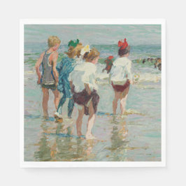 Guardanapo De Papel Verão em Brighton Beach (por E.H. Potthast)