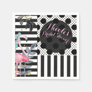 Guardanapo De Papel Verão Flamingo Rosa Pontos Fun Funky Festa