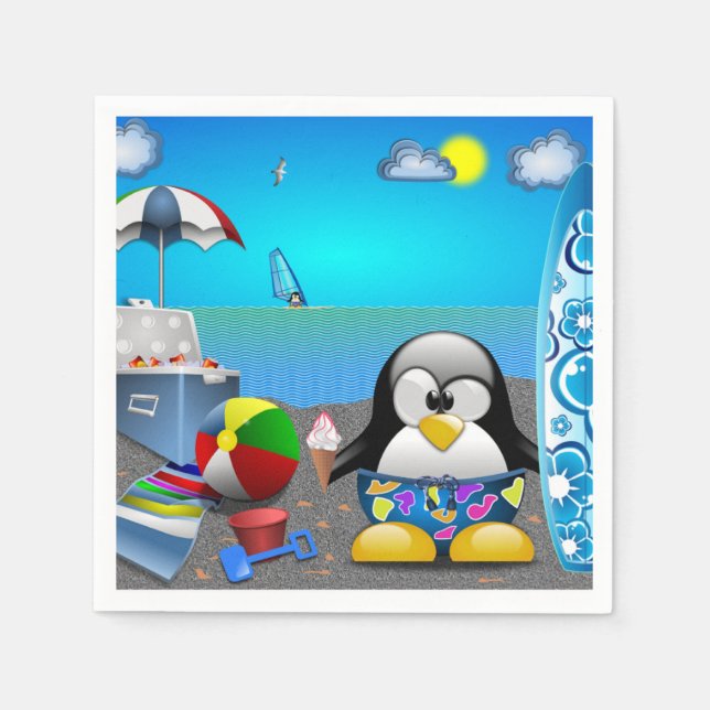 GUARDANAPO DE PAPEL VERÃO SE DIVERTIU NA PRAIA (Frente)