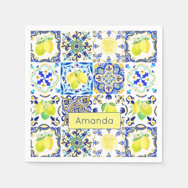 Guardanapo De Papel Verão Siciliano Maiolica (Frente)