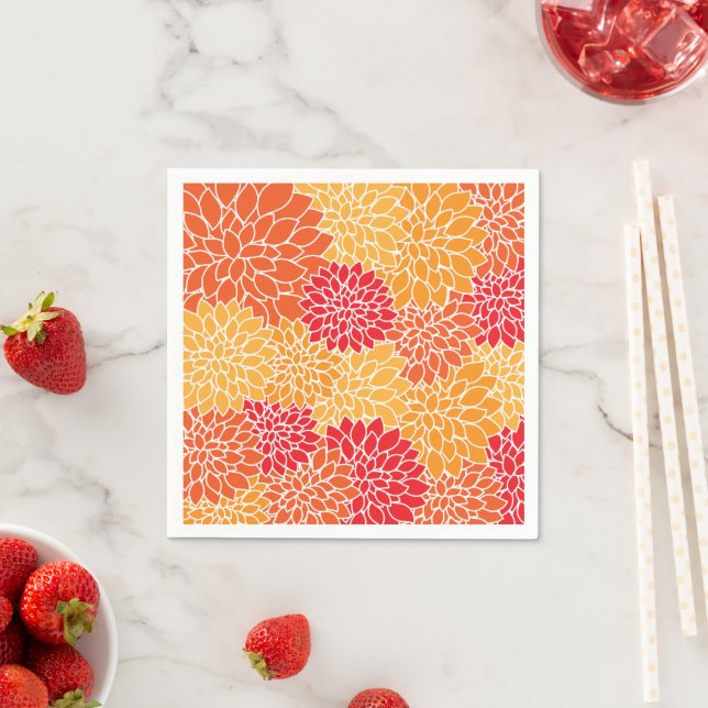 Guardanapo De Papel Verão/Vermelho Floral/Laranja/Amarelo (Insitu)