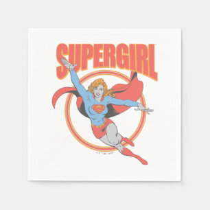 Guardanapo De Papel Verdadeiro Gráfico Voador da Supermenina Vintage