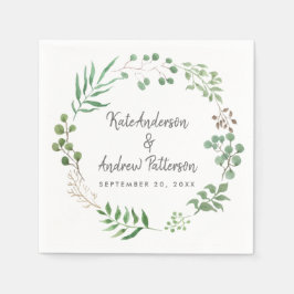 Guardanapo De Papel Verde Botânico | Folha | Casamento