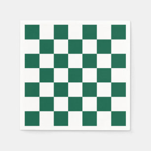 Guardanapo De Papel Verde-Caçador e Branco Verificado