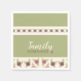 Guardanapo De Papel Verde Claro E Rosa Suave