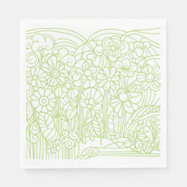 Guardanapo De Papel Verde do Jardim Flor