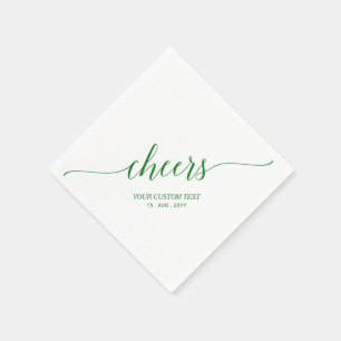 Guardanapo De Papel Verde Letreiro Elegante e Sofisticado Parabéns F