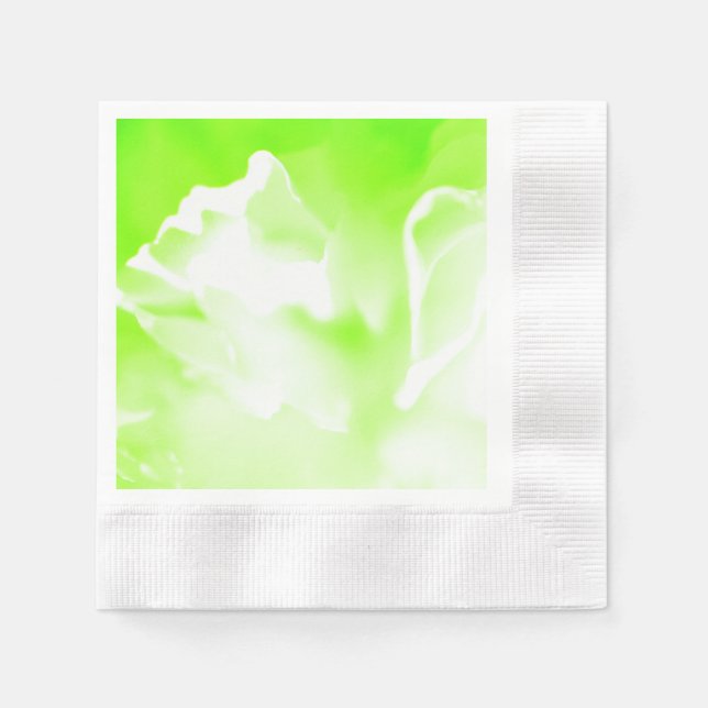 Guardanapo De Papel Verde limão Floral (Frente)