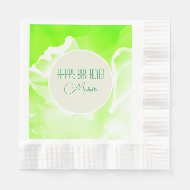 Guardanapo De Papel Verde limão Floral Impressão de Papel Napkin (Frente)