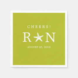 Guardanapo De Papel Verde limão Monograma | Casamento