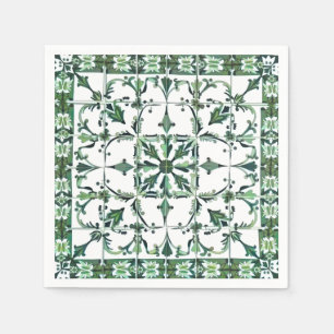 Guardanapo De Papel Verde,marroquino,mosaico,