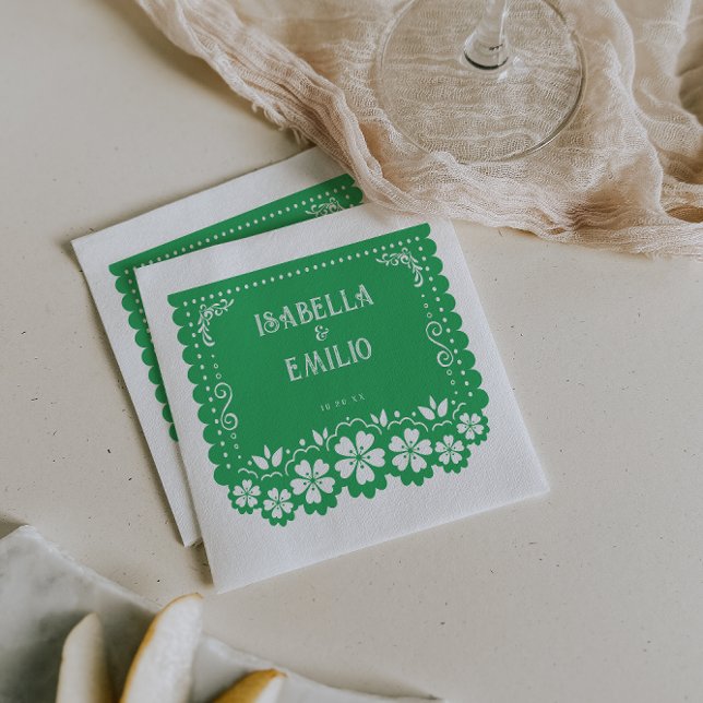 Guardanapo De Papel Verde | Mexicano Papel Picado Wedding (Criador carregado)