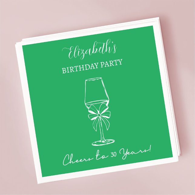 Guardanapo De Papel Verde moderno aplaude 30 anos Aniversário Nápoles (Criador carregado)