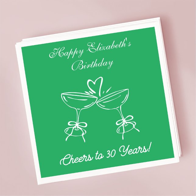 Guardanapo De Papel Verde moderno aplaude 30 anos Aniversário Nápoles (Criador carregado)