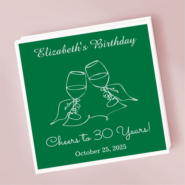 Guardanapo De Papel Verde moderno aplaude 30 anos Aniversário Nápoles (Criador carregado)