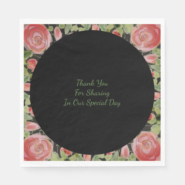 Guardanapo De Papel Verde Negro e Borgonha (Frente)