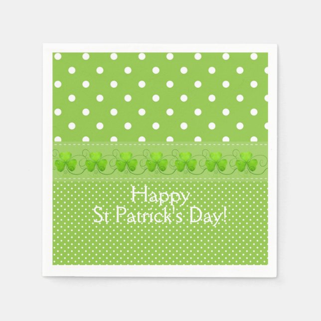 Guardanapo De Papel Verde, Pontos e Camarões (Frente)