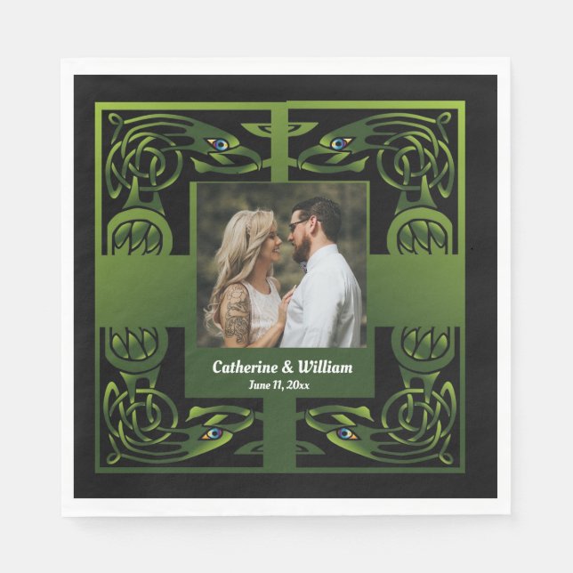 Guardanapo De Papel Verde Tradicional - Irlandês Celta (Frente)