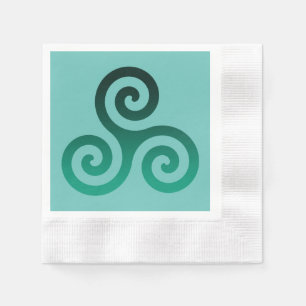 Guardanapo De Papel Verde Triskele Símbolo Celta Antigo Mint