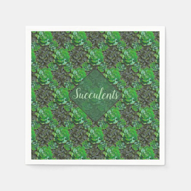 Guardanapo De Papel Verdes-Sucultivos Lattice Standard Paper Napkins (Frente)
