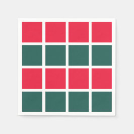 Guardanapo De Papel Verdes Verdes Vermelhos Verificados Parte Verifica