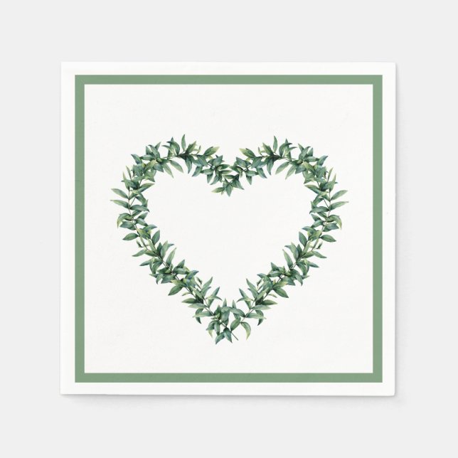 Guardanapo De Papel Verdura Botânica Rústica Folha Simples (Frente)