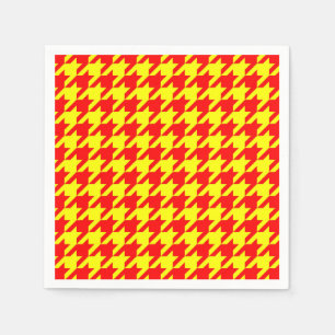 Guardanapo De Papel Verificação da Xadrez do dente Amarelo Vermelho