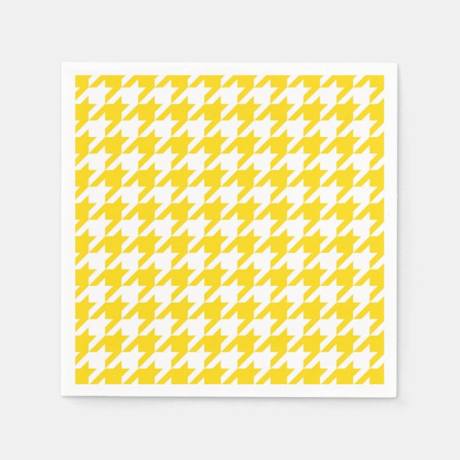 Guardanapo De Papel Verificação de som amarelo e branco (Frente)