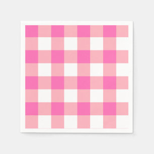 Guardanapo De Papel Verificações de Xadrez Gingham Grandes e Rosa