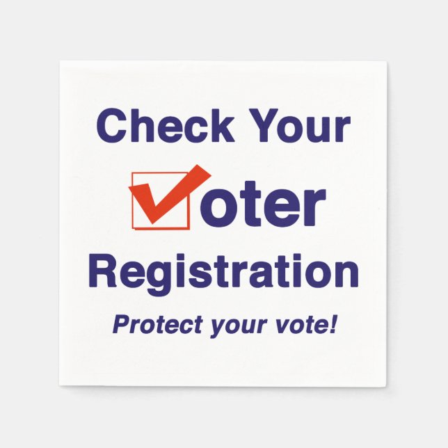 Guardanapo De Papel Verifique o seu registro eleitoral de 2024 (Frente)