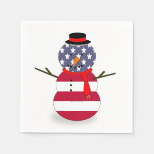 Guardanapo De Papel Vermelho azul engraçado do boneco de neve