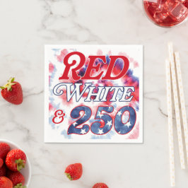Guardanapo De Papel Vermelho Branco & 250