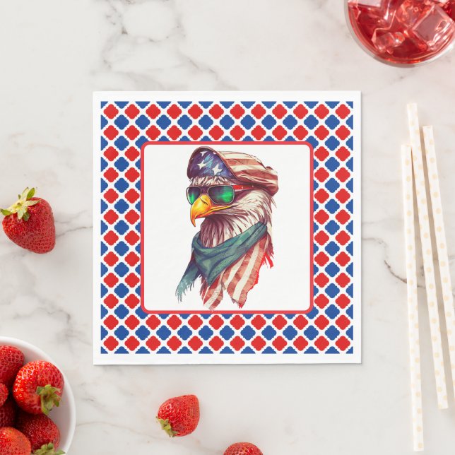 Guardanapo De Papel Vermelho Branco E Azul (Insitu)
