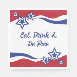 Guardanapo De Papel Vermelho, Branco e Azul Patriótico