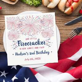 Guardanapo De Papel Vermelho, Branco e Dois! segundo aniversário De 4