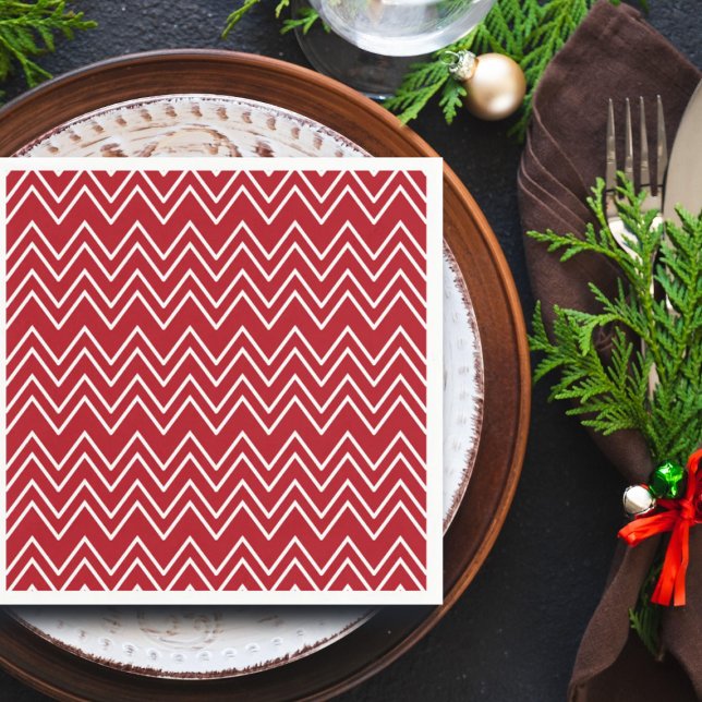 Guardanapo De Papel Vermelho Branco Festivo (Criador carregado)