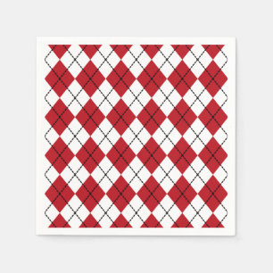 Guardanapo De Papel Vermelho Clássico Argyle Churrasco Piquenique Verã