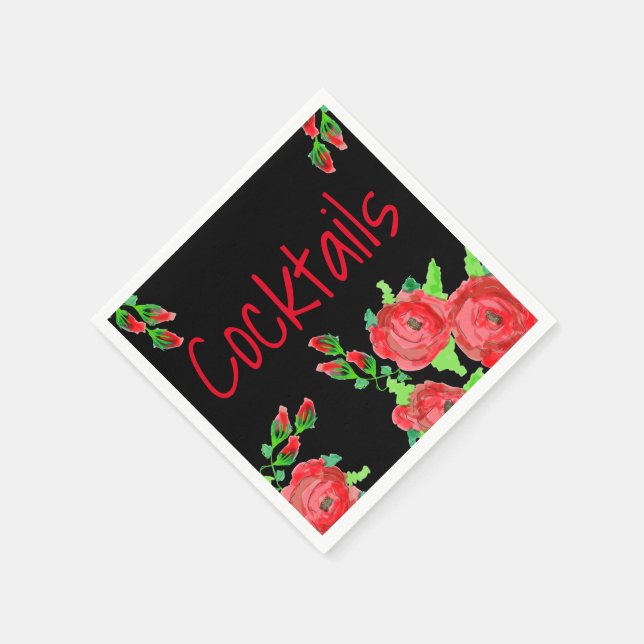 Guardanapo De Papel Vermelho De Artsy Formal Flor (Canto)